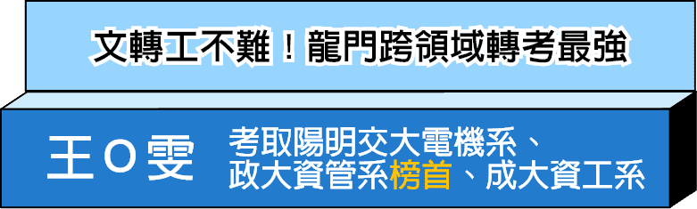 文轉工，龍門跨領域轉學考最強勢